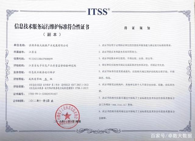 浪潮卓数喜获“信息技术服务运行维护标准符合性证书”，夯实信息技术咨询服务专业基石